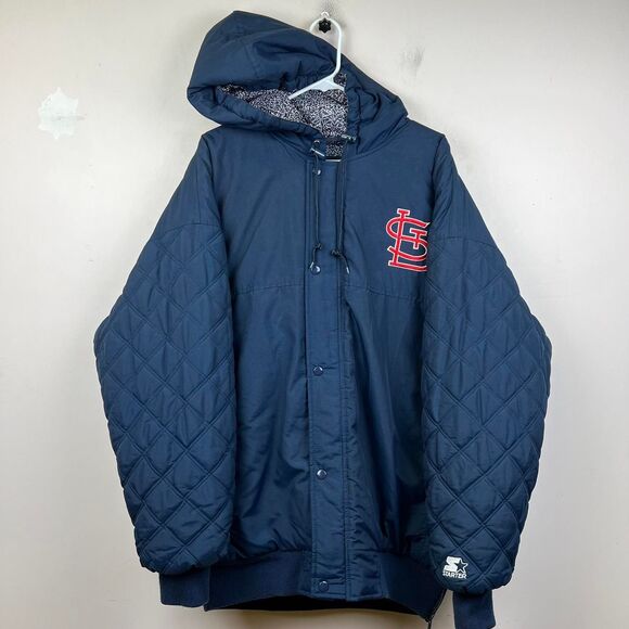 Vintage Starter MLB Navy St .Louis Cardinals Puffer Jacket Size XL - Picture 2 of 8